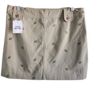 J Crew Chinos Mini Skirt with Turtles Size 10